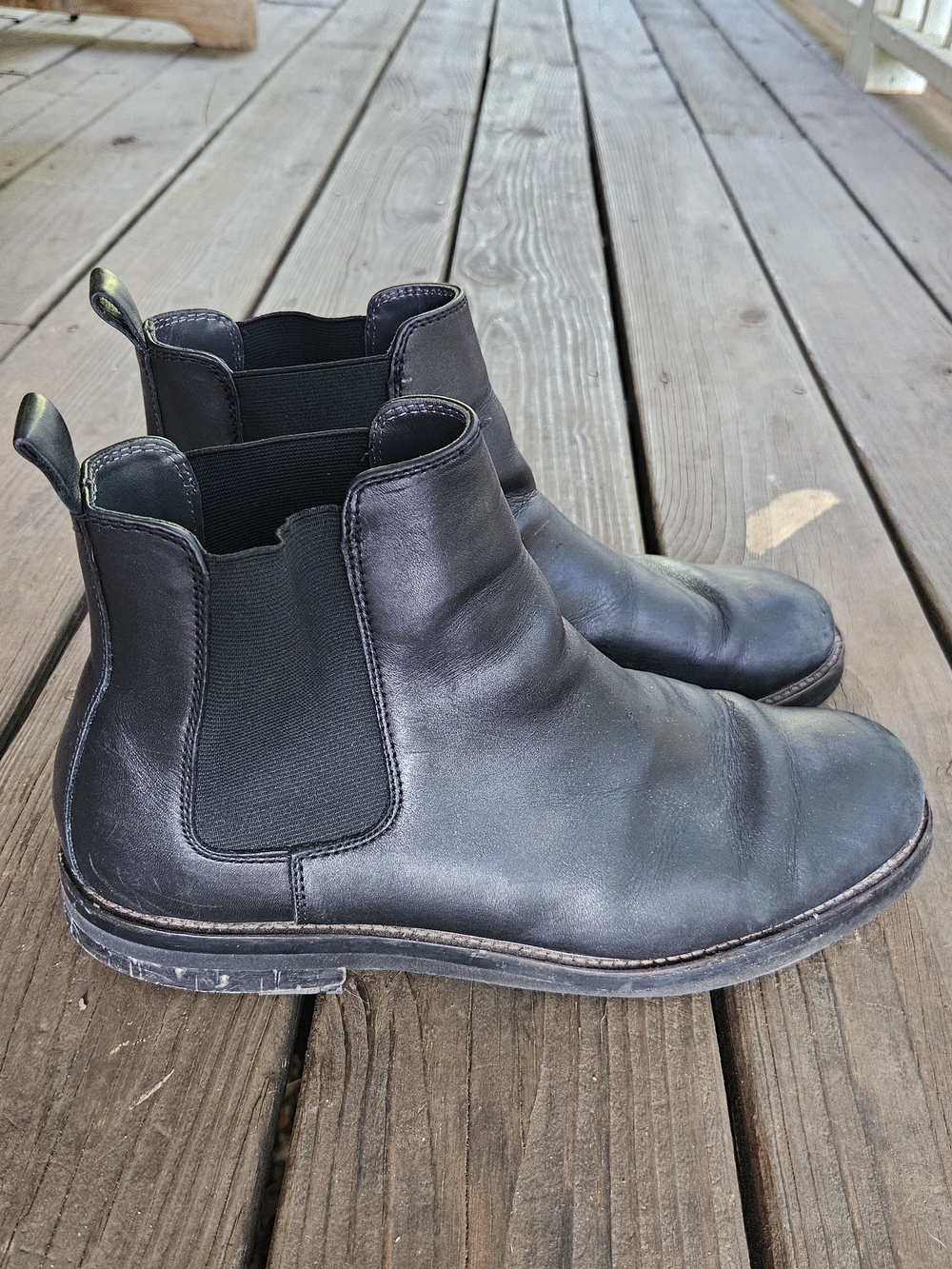 Nordstrom Ortholite Men's Black Leather Slip On Chelsea Boots Size 11.5M